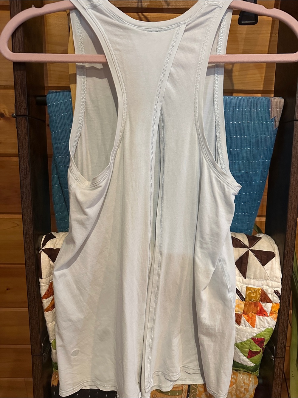 lululemon athletica pale blue split open back Tank - Lightweight Athletic